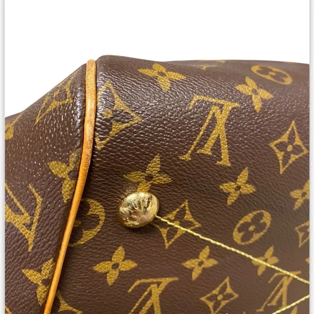 Louis Vuitton Tivoli GM Authentic Brown Leather & Monogram Canvas Shoulder Bag